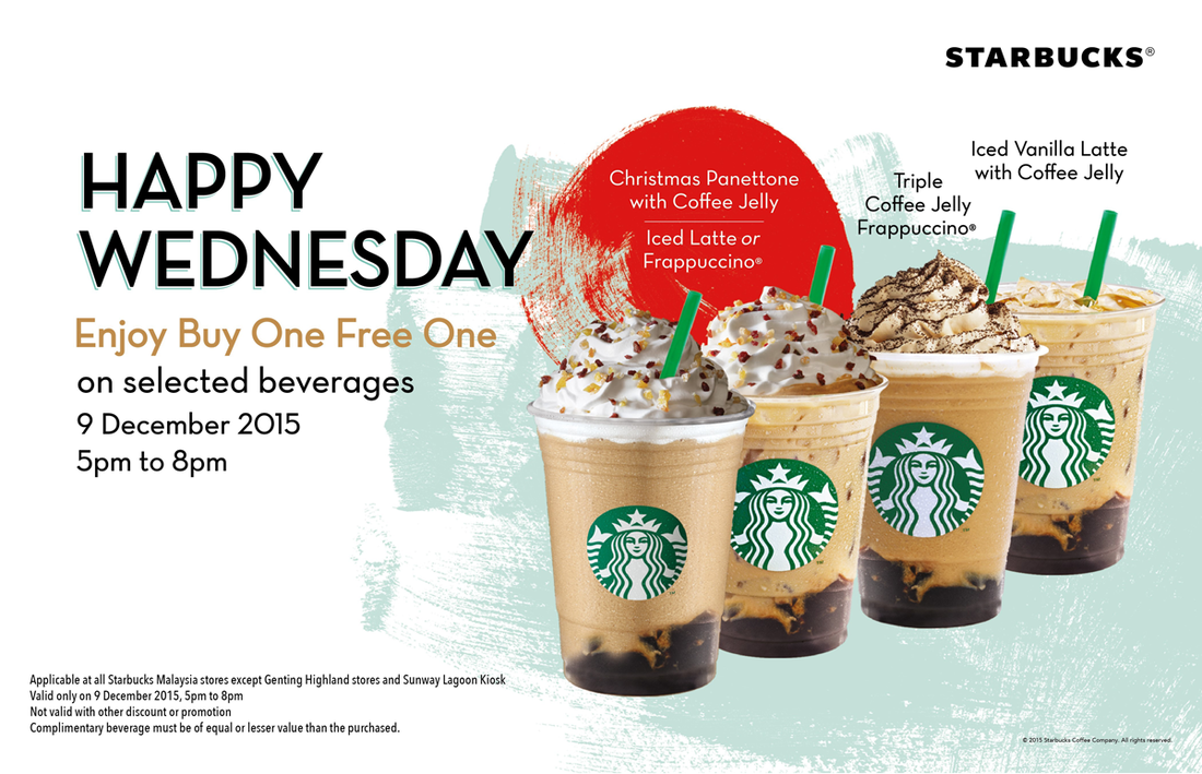 Starbucks Happy Wednesday Enjoy Buy One Free One Contests & Events